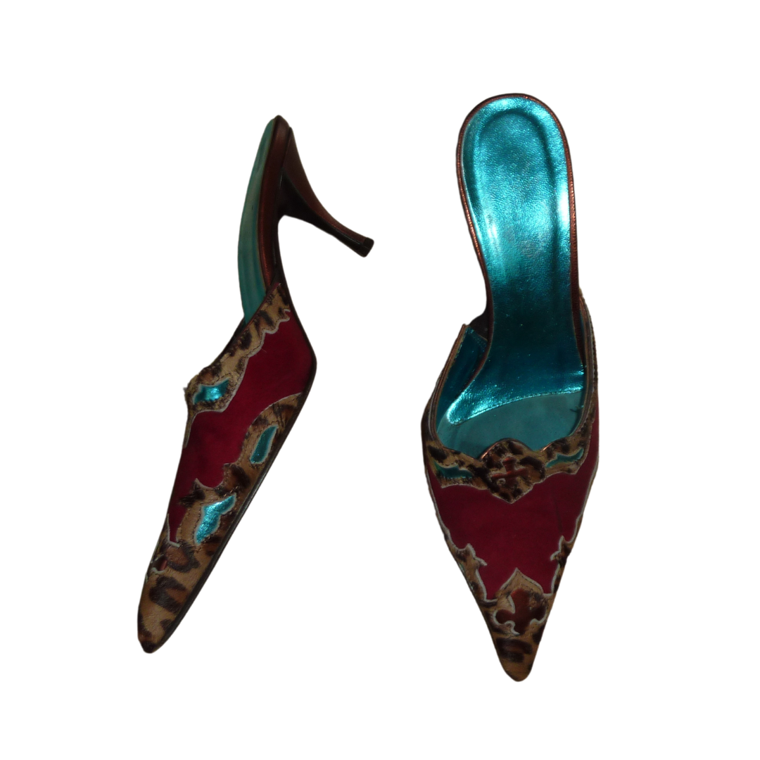 Donald Pliner Couture Leopard Pony Hair Western Mules