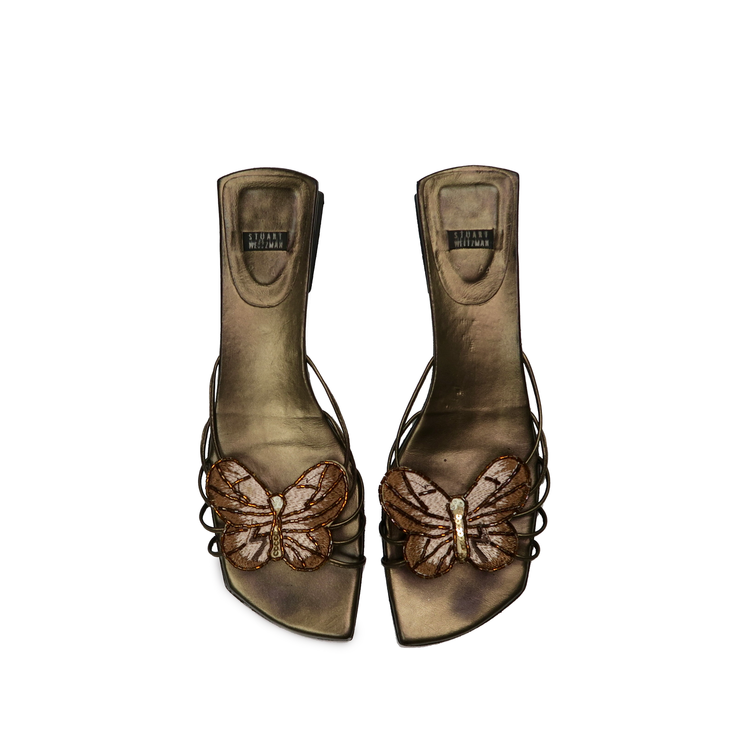 Stuart Weitzman Butterfly Beaded Sandals