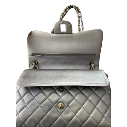 Chanel Jumbo Classic Double Flap Bag in Metallic Silver