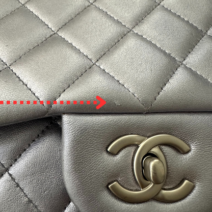 Chanel Jumbo Classic Double Flap Bag in Metallic Silver