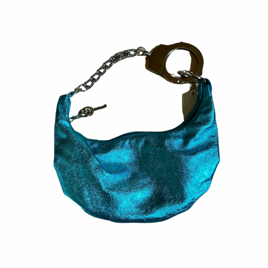 Cuffz By Linz Blue Metallic Hobo Bag