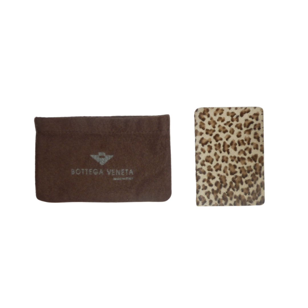 Bottega Veneta Cheetah Print Pony Hair Address Book