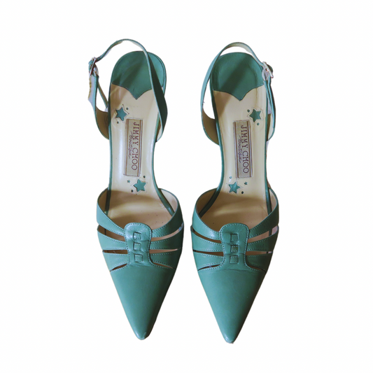 Jimmy Choo Seafoam Green Slingback Heels