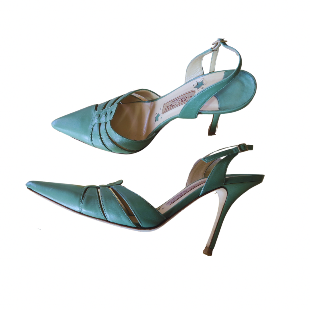 Jimmy Choo Seafoam Green Slingback Heels