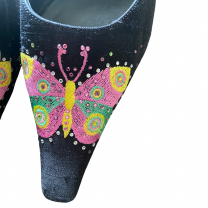 Moschino Cheap & Chic Butterfly Sequined Mules