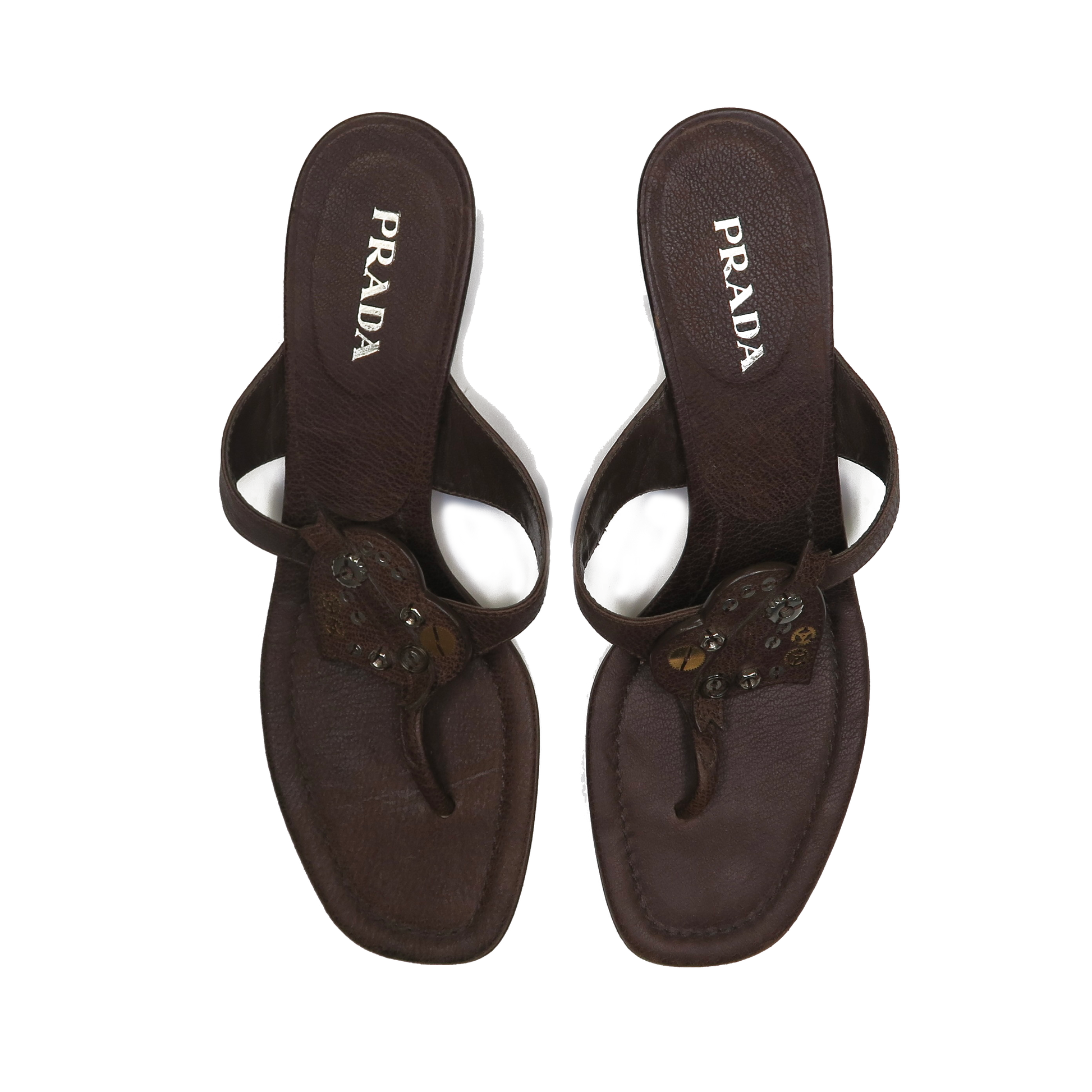 Prada Heart Grommet Sandals (40)-sourcedbyMel