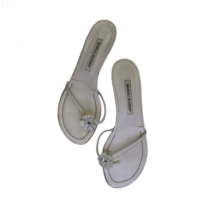 Manolo Blahnik Flower Sandals (38.5)-sourcedbyMel