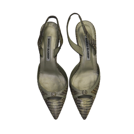 Manolo Blahnik Lizard Slingbacks